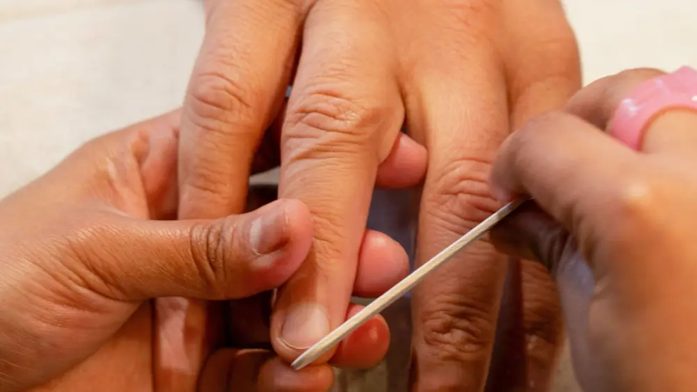A manicure at the salon